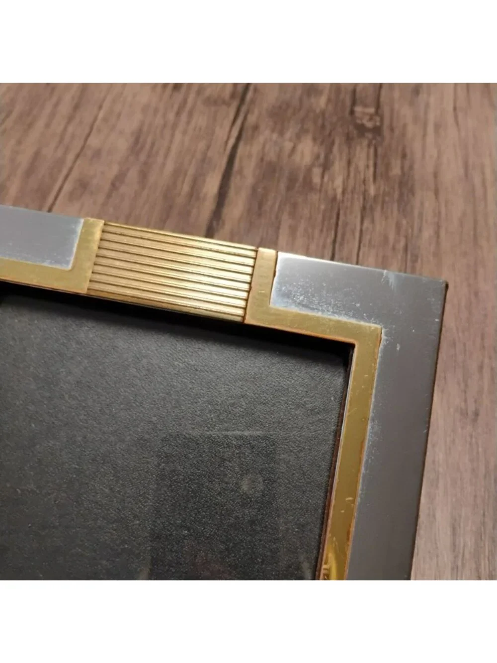 Metallic Silver & Gold Art Deco Picture Frame 9x7 With Velvet Backing, 5x7 Photo